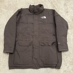 The North Face Mcmurdo Hyvent Down Parka Jacket Mens Large Brown Full Zip